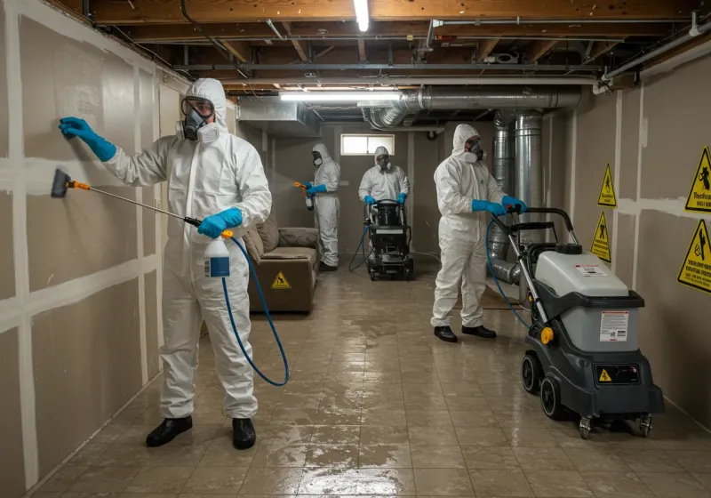 Basement Moisture Removal and Structural Drying process in Tracy, CA